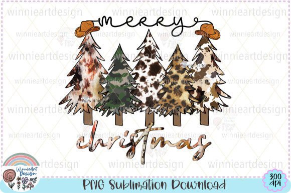 A Cowhide Christmas Tree Design for T-Shirt Graphics