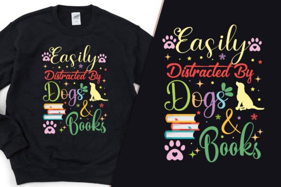 A Modern Tee Graphic for Crafting Book and Dog Themes