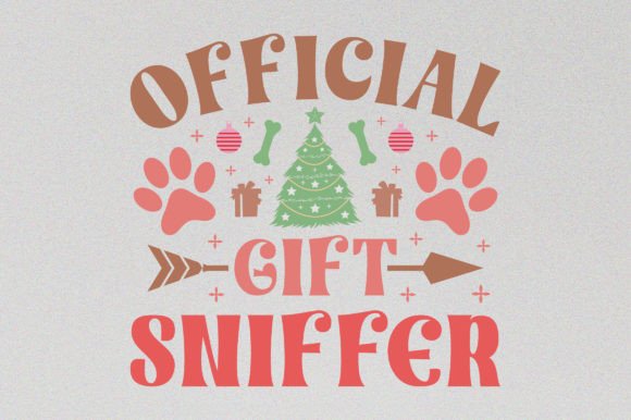 Gift Sniffer Christmas Dog SVG Design for Crafting & T-Shirt Graphics